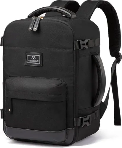 LOVEVOOK Handgepäck Rucksack 20L für Ryanair & Co. - Schwarz - Idealer Reisebegleiter: 20L Rucksack mit 5 Taschen für optimale Organisation. Robustes, wasserabweisendes Material und verstellbare, gepolsterte Schultergurte sorgen für hohen Tragekomfort.