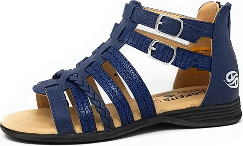 Dockers by Gerli Sandalette Blau - Wanderschuhe für Mädchen, modische Riemchensandalette mit verstellbaren Schnallen und rutschhemmender Laufsohle für optimalen Halt und Komfort.