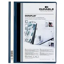 DURABLE Präsentationshefter DURAPLUS blau DIN A4 überbreit 25 - Mappen & Hefter mit vielseitiger Nutzung: auch als Hängeregistratur verwendbar, dunkelblaue PVC-Folie, ideal für professionelle Präsentationen.