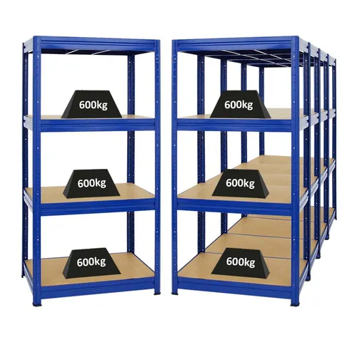 PROREGAL® Schwerlastregal MegaDeal Lagerregal Garagenregal Kellerregal Weitspannregal DINO, 5-tlg., Robustes Kellerregal Stahlregal mit 4 Ebenen & verschiedenen Fachböden
