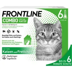 Frontline Spot on Katze - effektiver Parasiten- & Insektenschutz - Frontline Spot on Katze Lsg.z.Auft.a.Haut, 6 Stück von Boehringer Ingelheim - zuverlässiger Schutz vor Flöhen und Zecken für gesunde Katzen, versandkostenfrei.