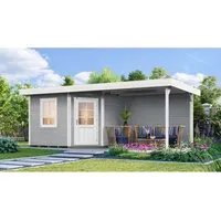 Weka Saunahaus Salo Sparset 9 kW OS Grau - Ihr perfekter Rückzugsort - Saunahaus aus 28 mm Blockbohlen mit hochwertiger Elementsauna Varberg, wetterfest lasiert und inklusive Ofenset für entspanntes Saunieren bis 110°C.