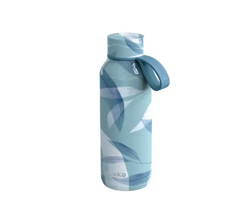 Quokka Trinkflasche Blue Wind Thermo aus Edelstahl 510 ml Isolierflasche mit Trageschlaufe, Thermofunktion