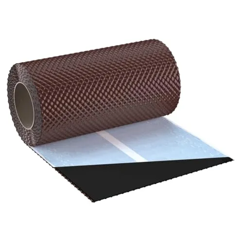 KAMINANSCHLUSSBAND FLEX 3D | Länge 5m | Breite 300mm | hochwertiges Aluminium und Butyl | Selbstklebend | Dach Wandanschlussband 3D Struktur (Braun RAL8017)