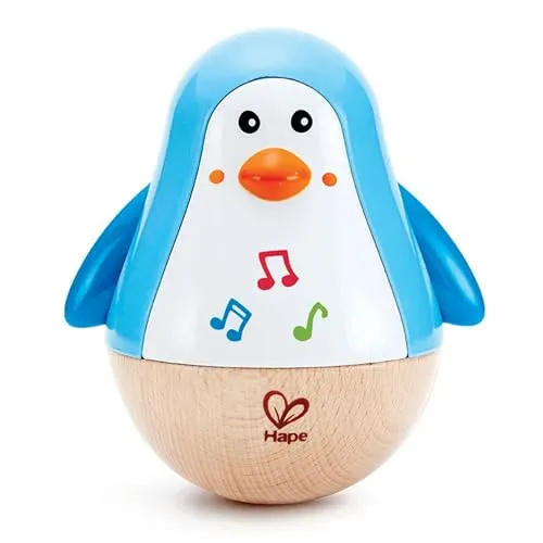 Hape E0331 Stehauf-Pinguin - Klangspielzeug für Kinder - Klangspielzeug ab 6 Monaten, fördert das Hören und Sehen mit beruhigenden Klängen und harmonischen Bewegungen. Ideal für die frühkindliche Entwicklung.