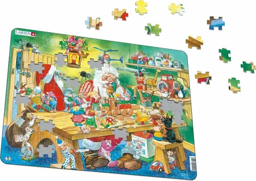 Larsen Puzzle - In der Werkstatt Weihnachten Lernpuzzle Rahmenpuzzle