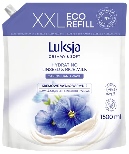 Luksja Creamy & Soft Kremowe mydło w płynie Len i Mleczko ryżo 5900536349268