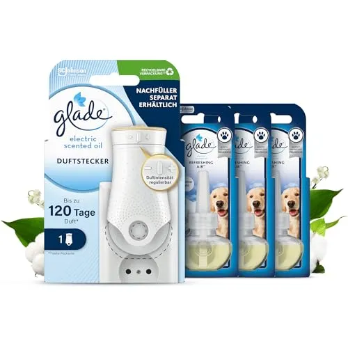 Glade Electric Scented Oil, Elektrischer Raumduft, Halter + 3 Nachfüller