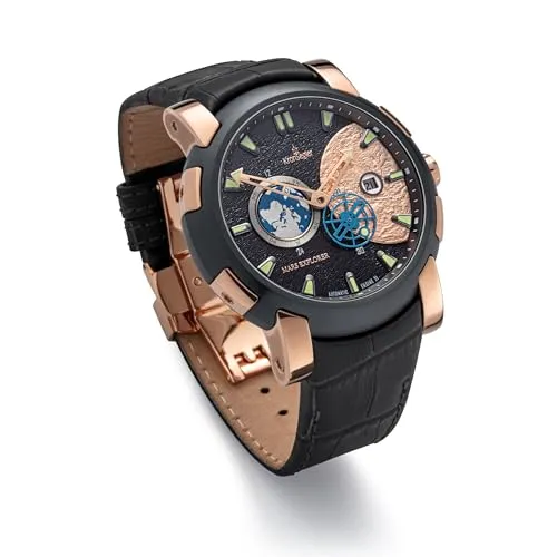 Kronsegler Mars Explorer Herren Armbanduhr Automatik - Exklusive Automatik-Armbanduhr für Herren mit einzigartigem Mars-Design, Saphirglas und hochwertigem Lederband. Limitierte Auflage mit Zertifikat und edler Geschenkbox.