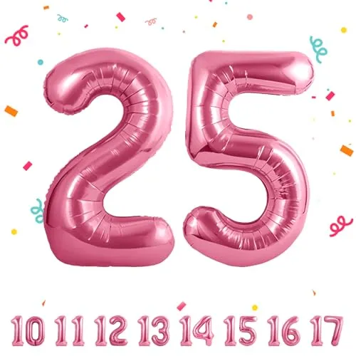 Geburtstag zahlen luftballon 25 jahre | Folienballon Rosa- Folienballon in 40