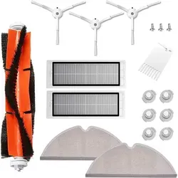 INF Zubehör für Xiaomi Roborock S6 / S5 Max / S50 / S51 / S55 / S60 / S65 18 Teile - Weiß/Schwarz/Grau/Orange