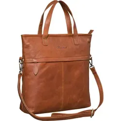 Benthill Leder Shopper Damen | Vintage Umhängetasche aus echtem Rindsleder - Damen-Schultertasche aus hochwertigem naturbelassenem Rindsleder, stabil und robust. Große Schultertasche im eleganten Vintage-Look mit viel Stauraum für den Alltag.