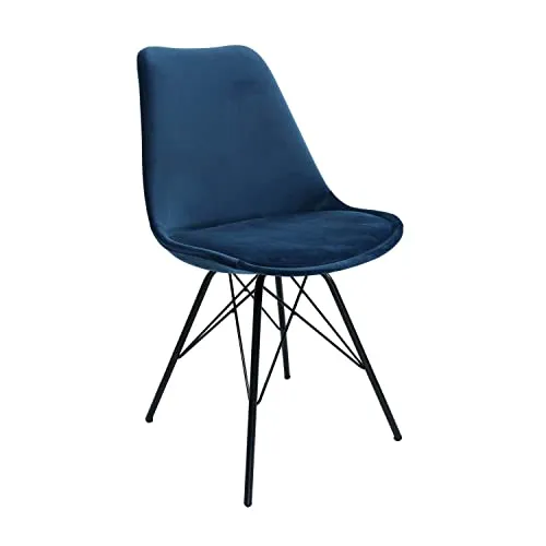 Kick Collection Esszimmerstühl Velvet - Samt - Dunkelblau - Modern und Hochwertig - Samtstoff und Metall - Erhältlich in vielen Farben