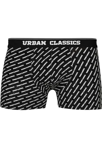 Urban Classics Boxer Shorts 5-Pack XXL - Herren-Boxershorts im praktischen Fünferpack, Slim Fit aus elastischem Stretch-Jersey für optimalen Tragekomfort und stylische Designs mit Querstreifen und Alloverprint.