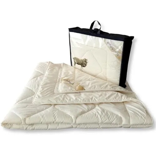 Meivita Merino Schafschurwolle Sommerdecke in 200x200 cm im Wärmebereich 2 Made in Germany