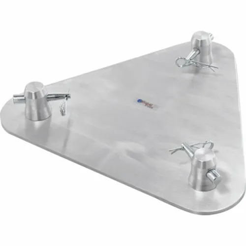F33Base Plate - Standfuß für Pfosten - Robuste 3-Punkt Bodenplatte (320 x 320 mm, 1,20 kg) für stabile Stütze. Ideal für verschiedene Anwendungen, inklusive Halbkonusse für einfache Montage.