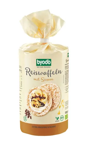  Byodo Bio Reiswaffeln mit Sesam 6x 100g 28,17 EUR/kg von Byodo