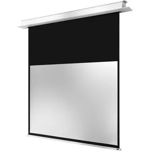 Celexon Deckeneinbau Pro+ Motorleinwand 240x150 cm - Beamer-Leinwand mit schwarzer Rückseite, ideal für hochauflösende 4K-Projektionen und eleganten, unauffälligen Einbau. Geringer Montageaufwand und variable Justierung der Abhanghöhe.