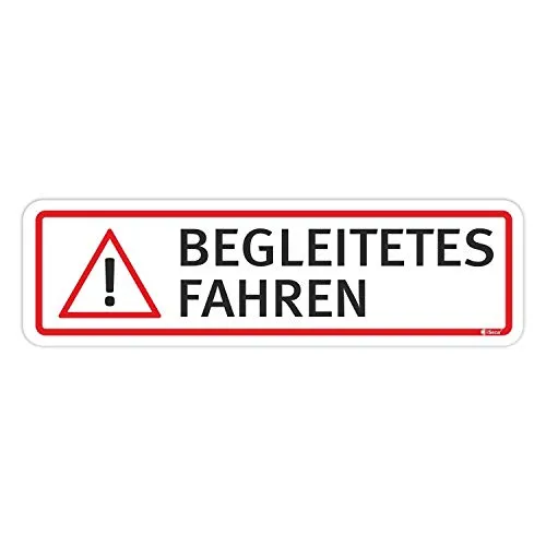 Auto-Magnet-Schild Begleitetes Fahren I 15 x 4 cm I Achtung Vorsicht Fahr-Anfänger I für Kfz I wetterfest, magnetisch I kfz_345