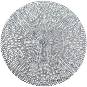 Zeller Platzset Cut out, 26817, abwischbar, aus Kunststoff, silber, Ø 41 cm