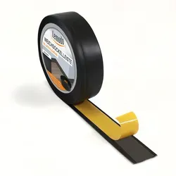Weichsockelleiste selbstklebend 5 m, schwarz, Sockelleiste auf der Rolle