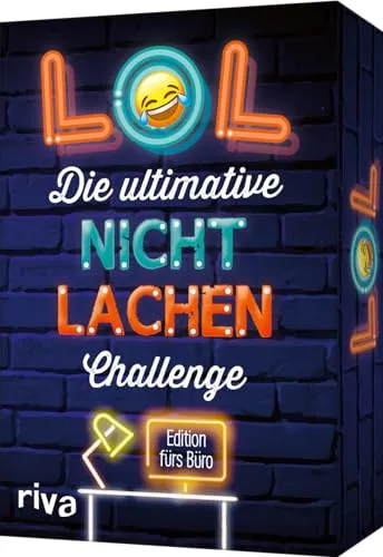 LOL – Die ultimative Nicht-lachen-Challenge – Edition fürs Büro: Mit den besten Witzen, Flachwitzen, Scherzfragen. Partyspiel mit Trinkspielvariante. Tolles Geschenk für Kollegen