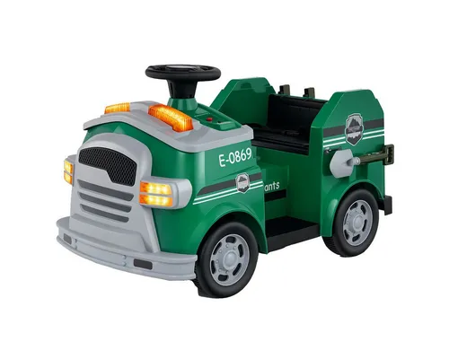 COSTWAY 12V Kinder Feuerwehrauto mit Musik & Alarm, Spielzeugauto für Kinder 3+, Grün - Das elektrische Feuerwehrauto bietet ein realistisches Fahrerlebnis mit leistungsstarken Motoren und sanftem Anfahren. Ausgestattet mit Zubehör wie Feuerwehrhelm und Schaufel fördert es fantasievolles Spielen. Ideal für Kinder von 3 bis 8 Jahren.