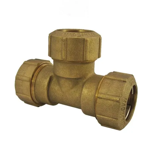 32mm PE Rohr Verschraubung Messing T-Stück - Robustes T-Stück aus Messing mit 32 mm Durchmesser, ideal für sichere Verbindungen bei Rohrinstallationen. Hohe Druckbeständigkeit bis 16 bar für zuverlässige Nutzung.