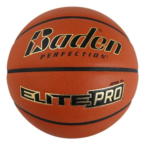 Baden Elite Pro NFHS Basketball - Indoor Basketball aus hochwertigem Mikrofaser-Material für perfektes Ballgefühl und ideale Sprungkraft. Offizieller High-School-Basketball, zugelassen von der NFHS.