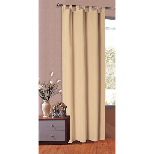 Vorhang Blickdicht Schlaufenschal aus Microsatin, matt, 225x140, Sand