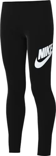 NIKE Mädchen Hose G NSW Essntl Lgng Futura Mr, Black/White, FJ6168-010, XS