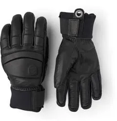 Hestra Fall Line Handschuhe (Größe 7, schwarz) - Skihandschuhe aus robustem Leder mit eleganter Steppung und hervorragender Isolierung für warme Hände bei jedem Wetter.