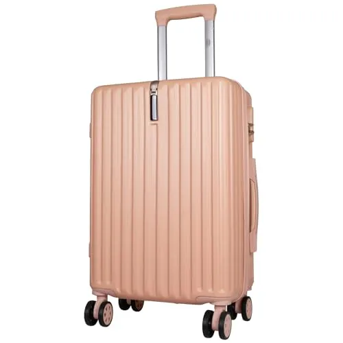 Trendyshop365 Handgepäck S Hartschale Portofino 55cm 40 L +Dehnungsfuge 4 Rollen Rosé