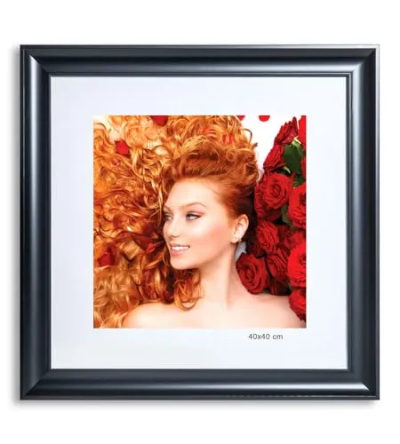 IDEAL TREND Bilderrahmen Lifestyle Foto Rahmen Collage quadratisch Wanddeko Poster 40D: Farbe: Schwarz | Format: 40x40