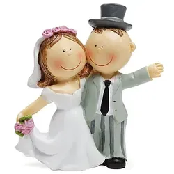 Brautpaar 9 cm - Hochzeitsdeko - Weihnachtskrippen - Charmantes Brautpaar aus Polyresin, ideal zur Verzierung von Hochzeitstorten oder als Tischschmuck für Ihre Feier.