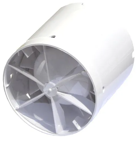 SKS24 Rohreinschubventilator mit Rückluftsperrklappe - Badlüfter mit kugelgelagertem Motor und niedriger Lautstärke von max. 36 dB(A), ideal für effiziente Belüftung bei nur 14W Verbrauch.