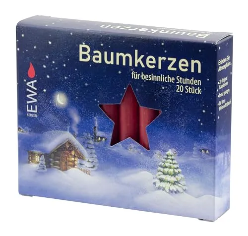 Kerzen 13 mm für Pyramiden, 20-teilig, dunkelrot