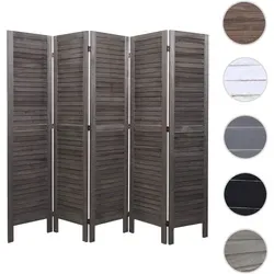 Paravent HWC-G30 - Shabby-Look Trennwand 170x200cm - Paravent im Shabby-Look, 5-teilig, fertig montiert und platzsparend klappbar. Ideal als Sichtschutz und Raumteiler, verleiht Ihrem Raum ein gemütliches Ambiente.