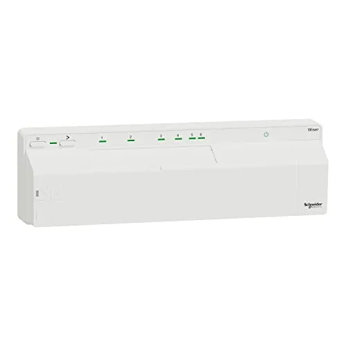 Schneider Electric CCTFR6610 Wiser Smart Home Fußbodenheizungssteuerung - Präzise Regelung von Heiz- und Kühlzonen, intuitive App-Steuerung und einfache Installation