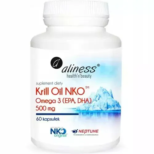 Aliness Krillöl NKO 500mg 60 Kapseln Omega 3 Herz Gehirn Gelenke Astaxanthin