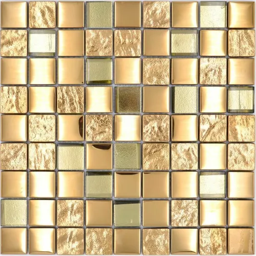 Goldenes Glasmosaik Mosaikfliesen Goldoptik Plated Struktur Deluxe Mosaik