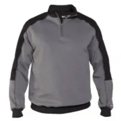 Basiel Zweifarbiges Sweatshirt - Zementgrau/Schwarz, Größe 2XL - Arbeits- & Schutzkleidung mit kurzem Reißverschluss, ideal zur Veredelung und nach OEKO-TEX® Standard 100 auf Schadstoffe geprüft.