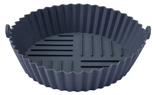 Fackelmann Silikonform für Heißluftfritteuse – 18 cm, Rund, Aschgrau