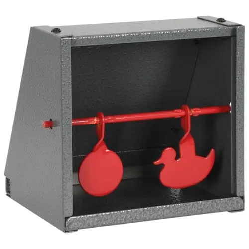 vidaXL Scheibenkasten 2 Ziele Rund - Enten-Design Kugelfangkasten - Ziele & Zubehör – Ideal für Schießübungen mit Luftgewehren, langlebig aus Stahl und vielseitig einsetzbar, für sichere und herausfordernde Familienaktivitäten.