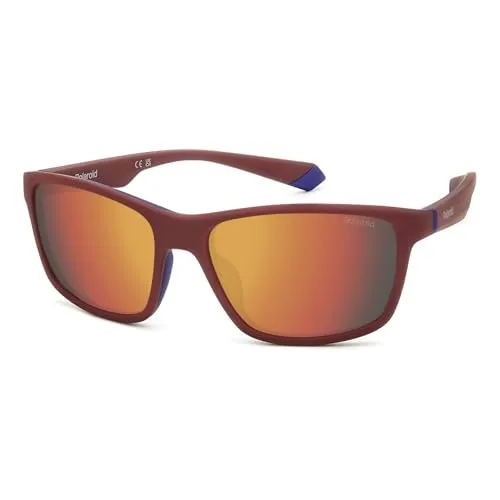 POLAROID PLD 2153/S Sonnenbrille, matt, Rot, Größe 58 für Herren, matt rot, 58