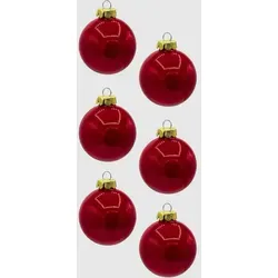 Weihnachtskugeln Rot Glas Ø6cm opal - x  cm