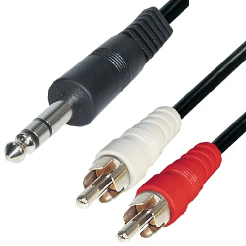 Audio Kabel 1,5m 6,3mm Klinke Stecker auf 2 Cinch Klinken Adapter stereo