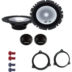 Alpine SXE 1750S Auto Lautsprecher mit Einbauset passend für Smart For Two (BR453/BR451) alle Türen vorne 560 Watt 16,5 cm 2 Wege Kompo