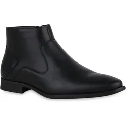VAN HILL Klassische Herren Boots 813544 - Elegante Business Stiefeletten in Schwarz, Größe 45 - Wanderschuhe für Herren, elegante und stilvolle Stiefeletten aus Kunstleder, ideal für Business- und Freizeitaktivitäten.