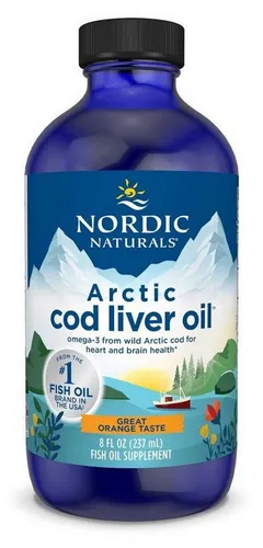 Nordic Naturals Arktischer Lebertran orange, 237 ml - Vitamine & Mineralien, reich an Omega-3-Fettsäuren für ein verbessertes allgemeines Wohlbefinden und gesunde Herzfunktion.
